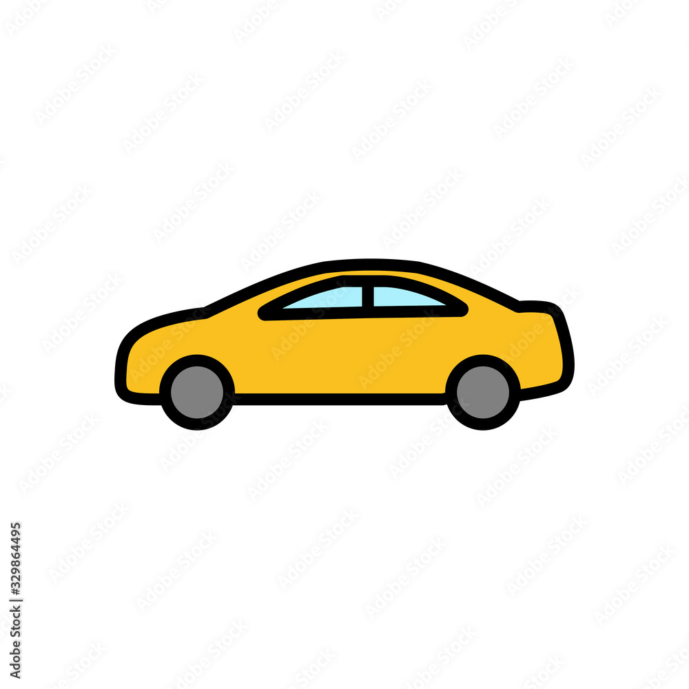 Car icon in simple style isolated on white background. Car icon vector Car icon in simple style isolated on white background. Car icon vector