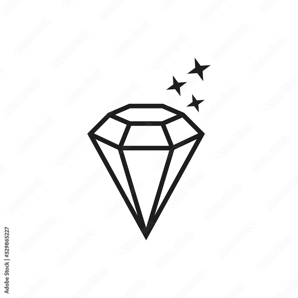 diamond icon in trendy flat style diamond icon in trendy flat style
