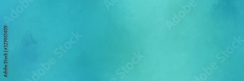 abstract painting background graphic with light sea green and medium turquoise colors and space for text or image. can be used as horizontal header or banner orientation