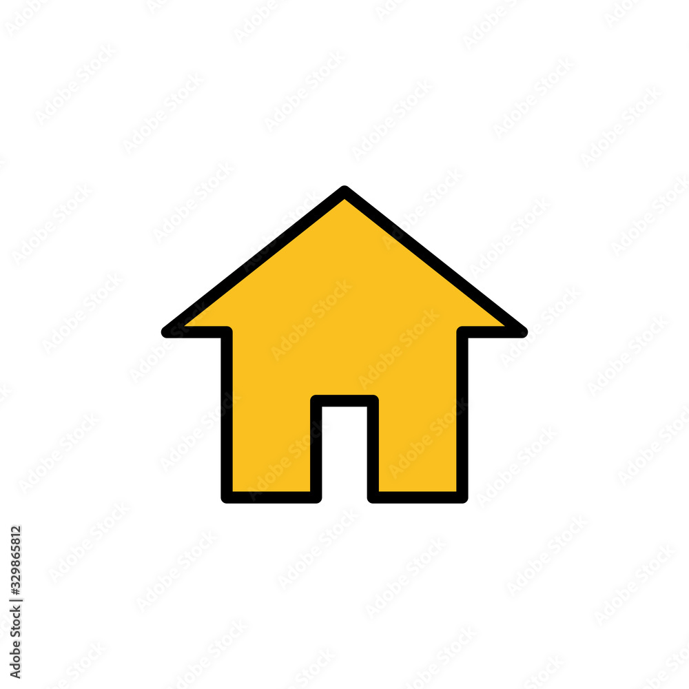 Home icon isolated on white background. House vector icon. Address Home icon isolated on white background. House vector icon. Address