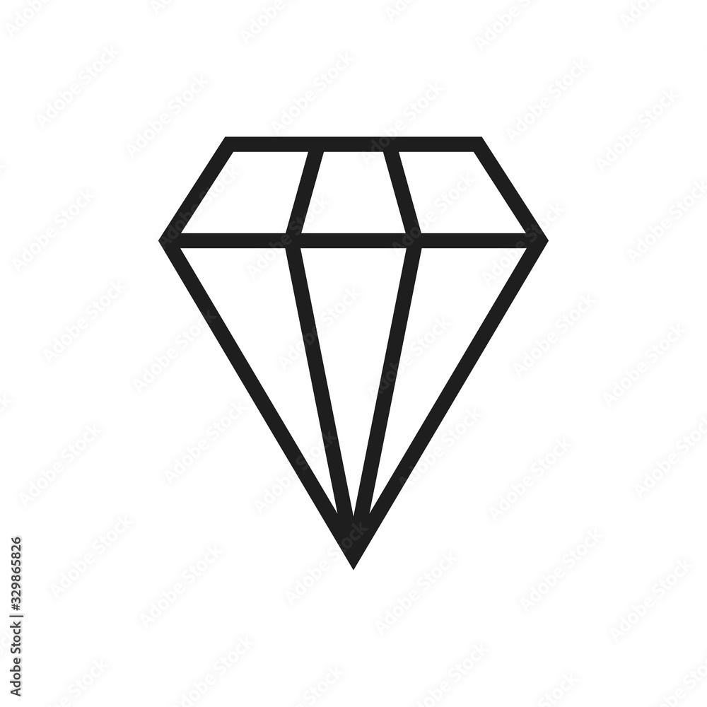diamond icon in trendy flat style diamond icon in trendy flat style
