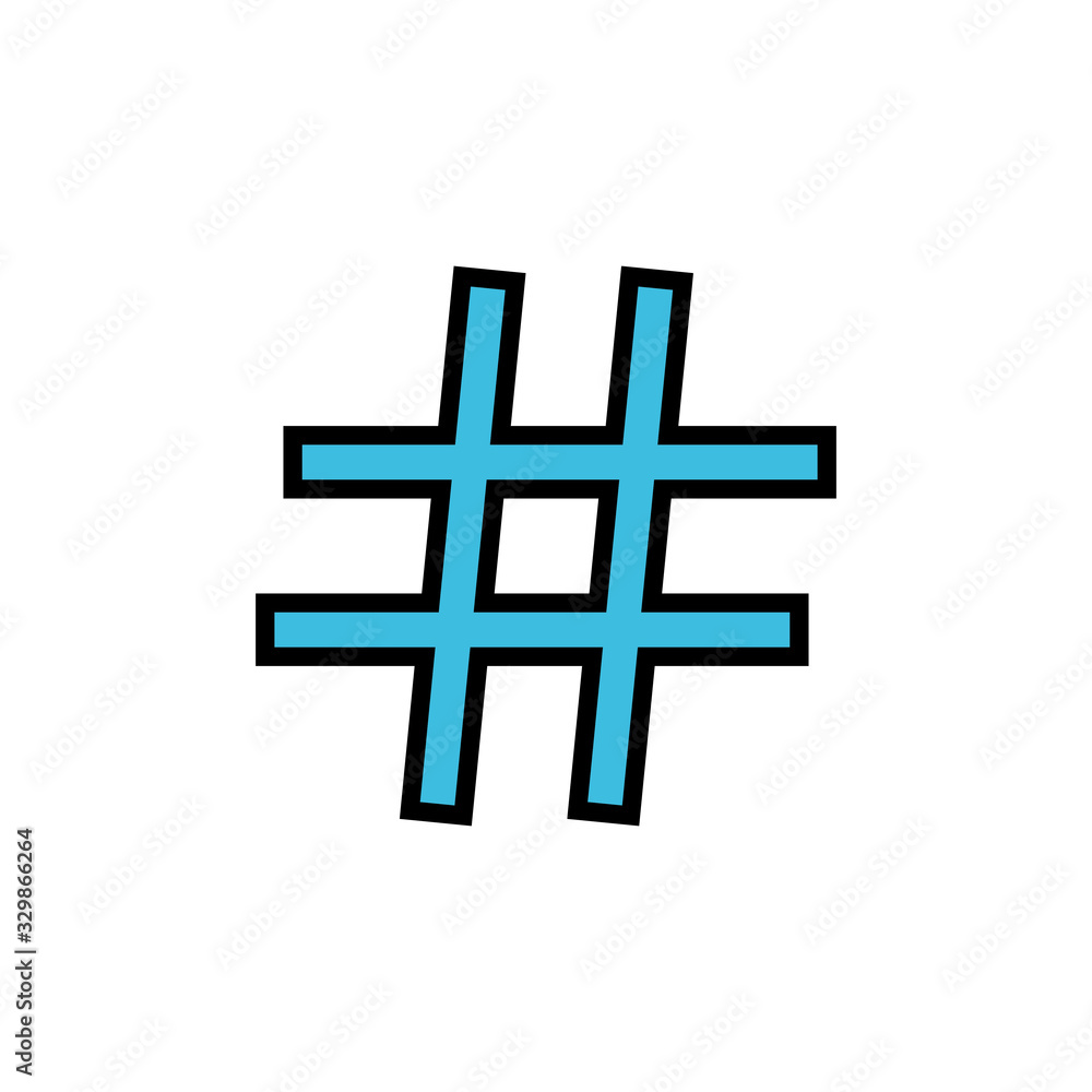 Obraz premium Hashtag icon vector isolated on white background. black hashtag icon