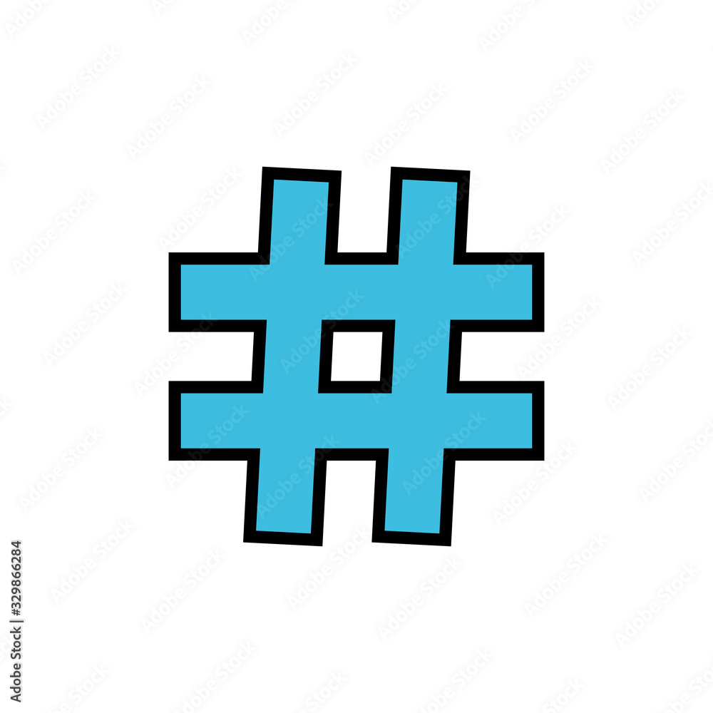 Obraz premium Hashtag icon vector isolated on white background. black hashtag icon