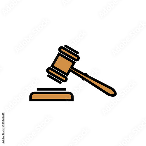Gavel icon isolated on white background. Hammer icon vector. Judge Gavel Auction Icon Vector. Bid