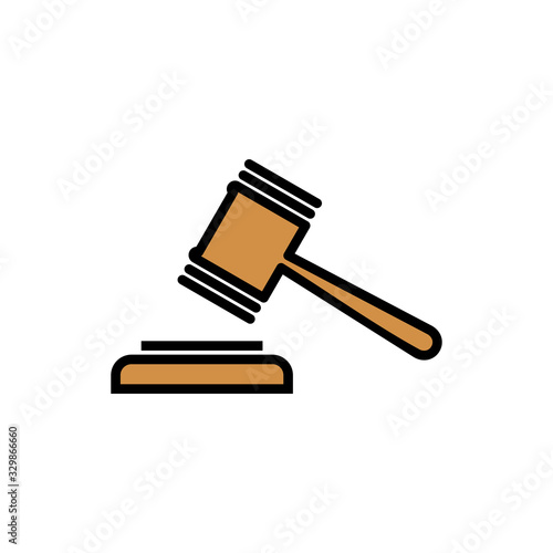 Gavel icon isolated on white background. Hammer icon vector. Judge Gavel Auction Icon Vector. Bid
