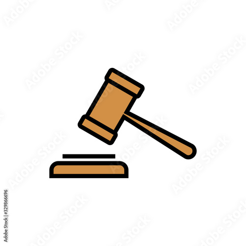 Gavel icon isolated on white background. Hammer icon vector. Judge Gavel Auction Icon Vector. Bid