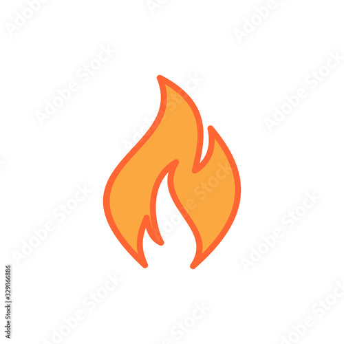 Fire icon vector. Fire flame icon template. Fire flames symbol vector sign isolated on white background