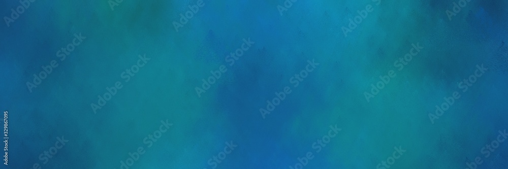 abstract painting background texture with teal and teal green colors and space for text or image. can be used as horizontal background graphic