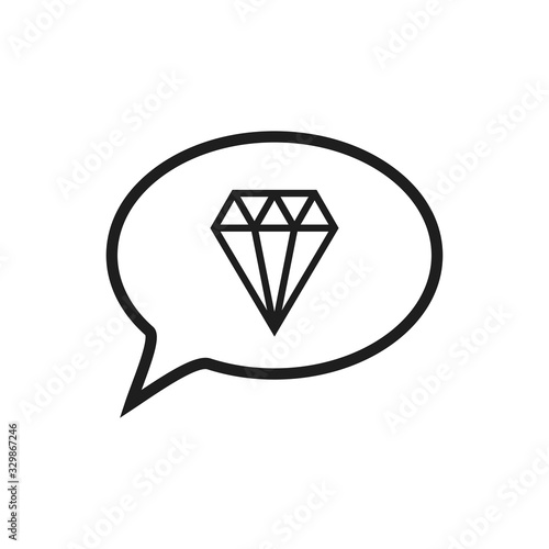 diamond icon conception with bubble speech icon