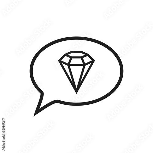 diamond icon conception with bubble speech icon