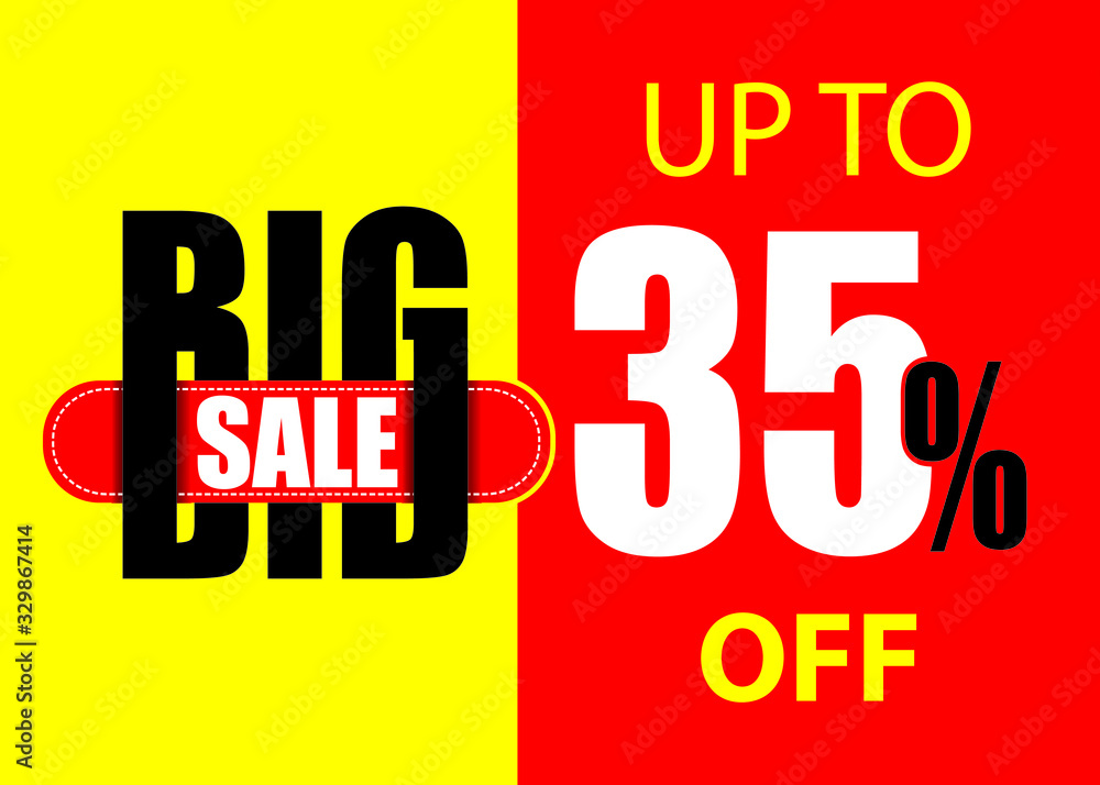 Big sale. illustration isolated on yellow and red  background.  big sale background with special discount price. 