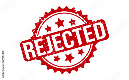 Rejected Rubber Stamp. Red Rejected Rubber Grunge Stamp Seal Vector Illustration - Vector