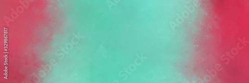 abstract painting background graphic with medium aqua marine, moderate pink and rosy brown colors and space for text or image. can be used as horizontal background graphic