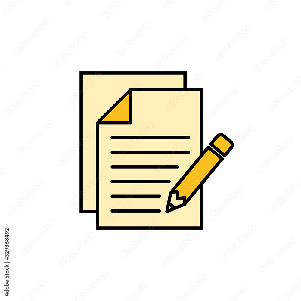 Note icon isolated on white background. Taking note icon vector. Edit line icon. Document write. Content writing Note icon isolated on white background. Taking note icon vector. Edit line icon. Document write. Content writing