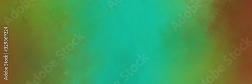 olive drab and light sea green color background with space for text or image. vintage texture, distressed old textured painted design. can be used as horizontal background texture