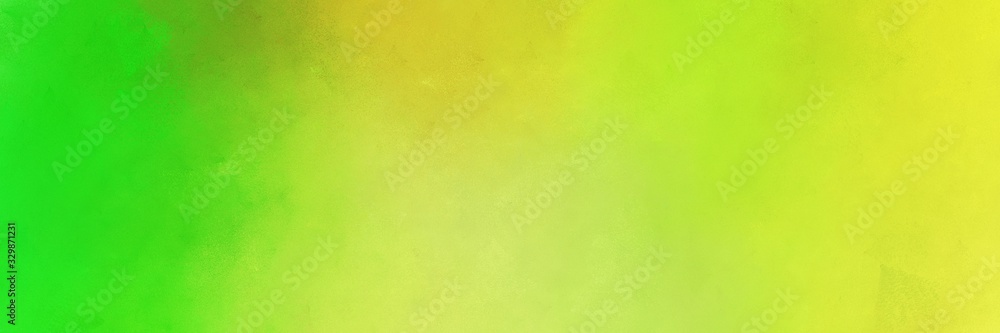 green yellow, lime green and moderate green colored vintage abstract painted background with space for text or image. can be used as horizontal background graphic