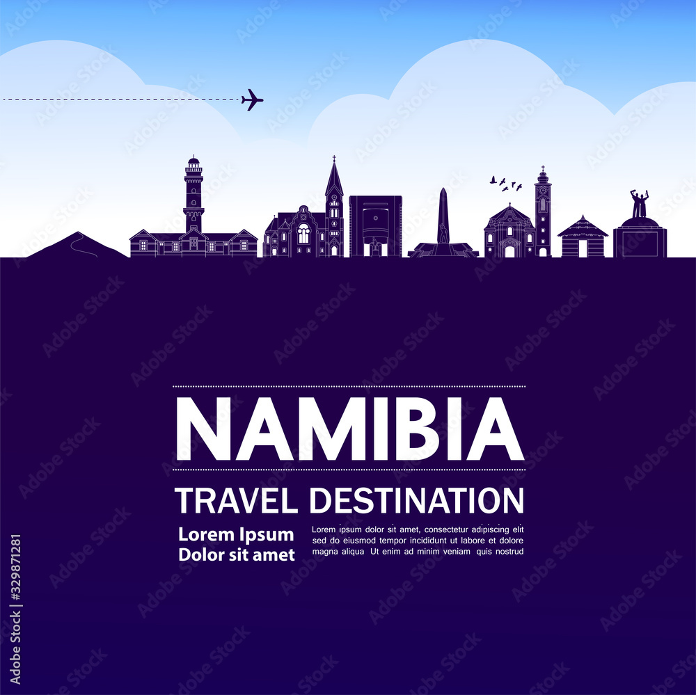 Namibia travel destination grand vector illustration. Namibia travel destination grand vector illustration.