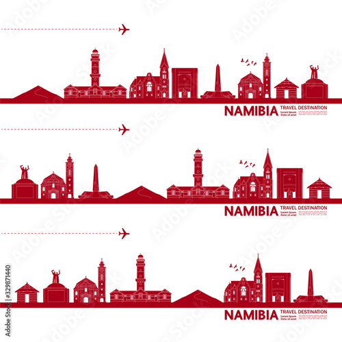 Namibia travel destination grand vector illustration. 