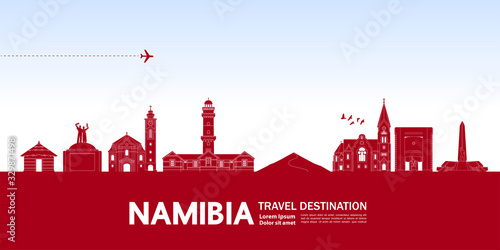 Namibia travel destination grand vector illustration. 