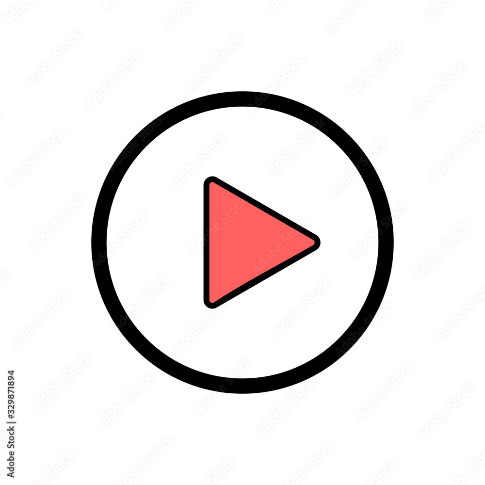 play Icon isolated on white background. Play button vector icon. Video icon vector play Icon isolated on white background. Play button vector icon. Video icon vector