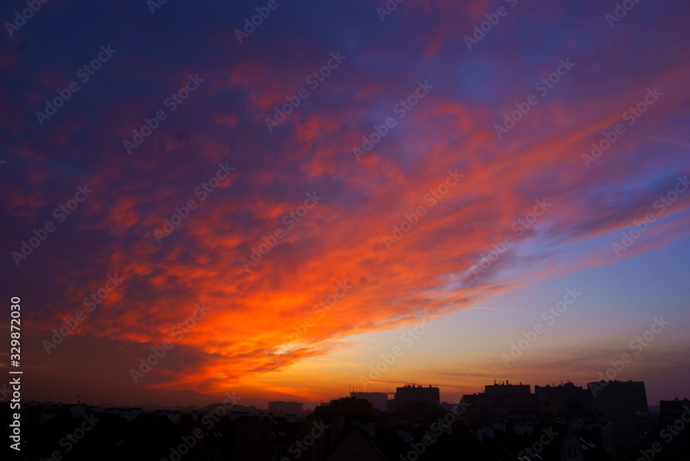 picturesque multicolor clouds ,sky and sunset