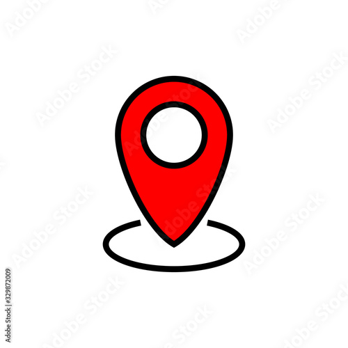 Pin icon isolated on white background. Location icon. Map pointer icon. Point. Locator. Address