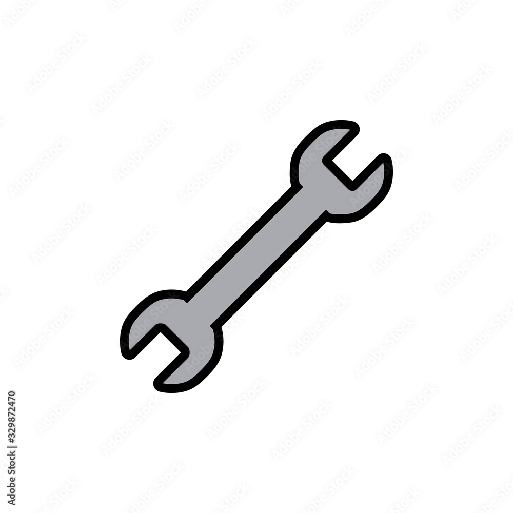 wrench icon isolated on white background. Wrench vector icon. Spanner symbol wrench icon isolated on white background. Wrench vector icon. Spanner symbol