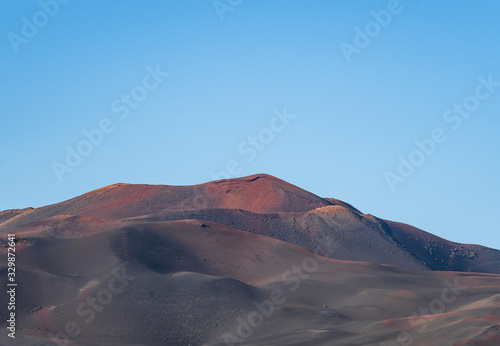 Volcanic landscape of Timanfaya National Park on island Lanzarote