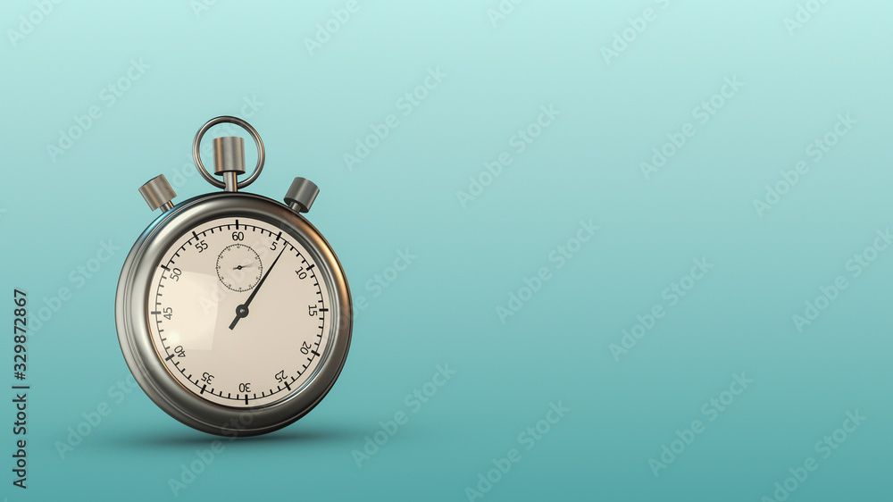 analog stopwatch with copy space (3d render) analog stopwatch with copy space (3d render)