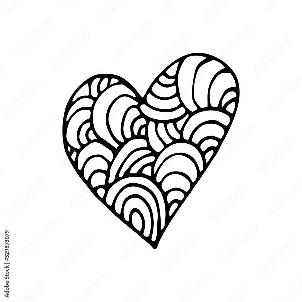 Simple doodle vector heart for valentine's day cards, posters, wrapping and design. Hand drawn heart, isolated on white backdrop. Geometric shape, symbol Valentine's Day illustration. Simple doodle vector heart for valentine's day cards, posters, wrapping and design. Hand drawn heart, isolated on white backdrop. Geometric shape, symbol Valentine's Day illustration.