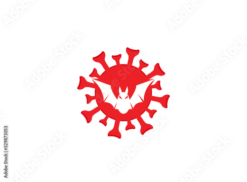 coronavirus bat icon for logo design illustration on white background