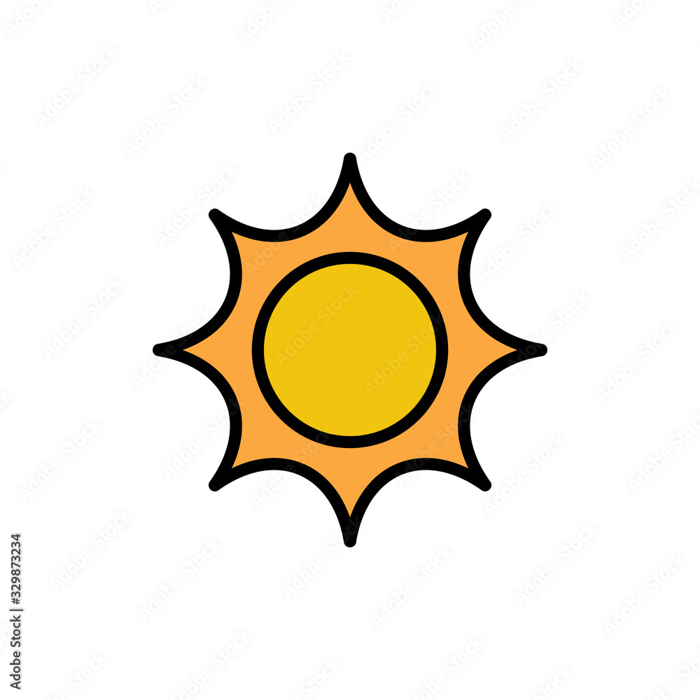 Sun icon isolated on white background. Sun vector icon Sun icon isolated on white background. Sun vector icon