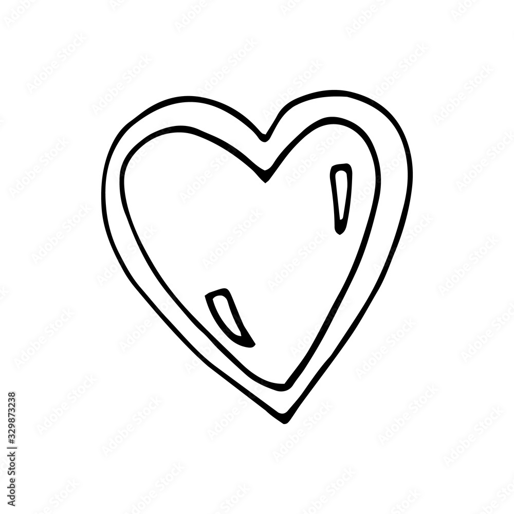Simple doodle vector heart for valentine's day cards, posters, wrapping and design. Hand drawn heart, isolated on white backdrop. Geometric shape, symbol Valentine's Day illustration. Simple doodle vector heart for valentine's day cards, posters, wrapping and design. Hand drawn heart, isolated on white backdrop. Geometric shape, symbol Valentine's Day illustration.