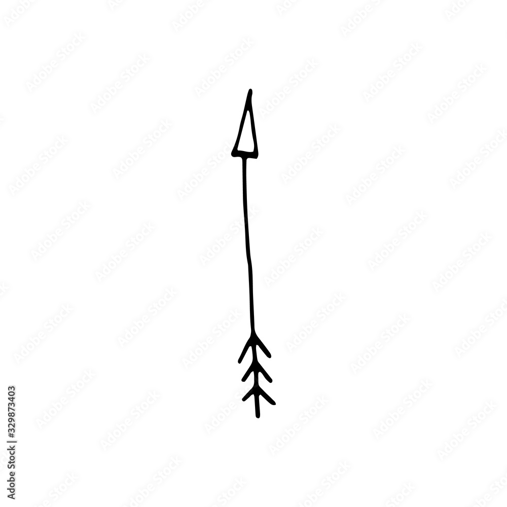 Cute doodle love arrows for bow. Hand drawn vector illustration. Sweet element for greeting cards, posters, stickers and seasonal valentines day design. Isolated on white background Cute doodle love arrows for bow. Hand drawn vector illustration. Sweet element for greeting cards, posters, stickers and seasonal valentines day design. Isolated on white background