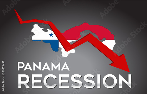 Map of Panama Recession Economic Crisis Creative Concept with Economic Crash Arrow.