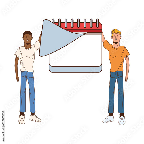 interracial men lifting calendar reminder