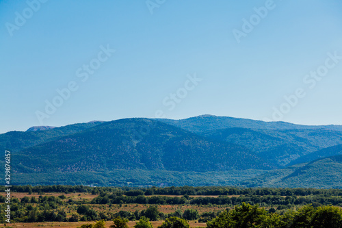 Fototapeta Naklejka Na Ścianę i Meble -  beautiful mountain landscape with green plants and blue sky