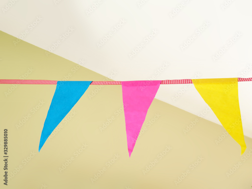 close up party wreath bunting close up party wreath bunting