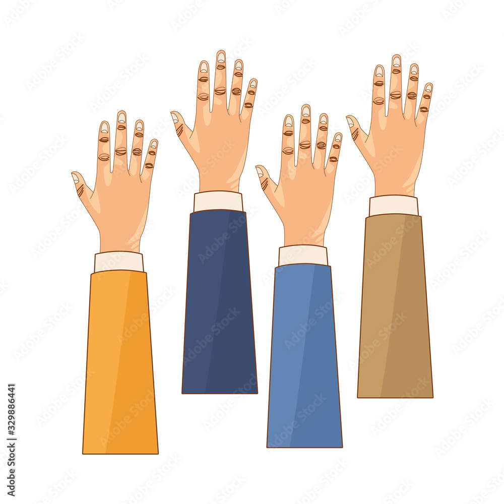 Fototapeta premium activists hands human protesting icon
