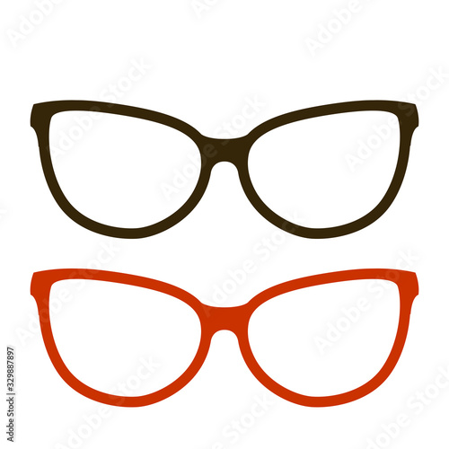 eyeglass frames black,vector illustration,flat style