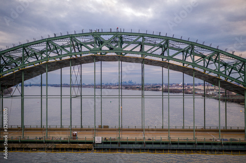 Aerial of Tacony Bridge New Jersey