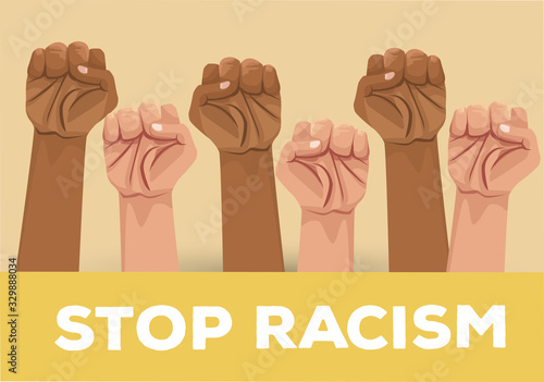 interracial hands stop racism campaign