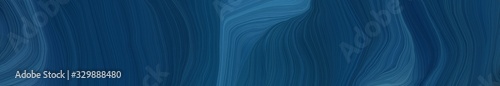 wide colored background banner with midnight blue, teal blue and very dark blue color. contemporary waves illustration