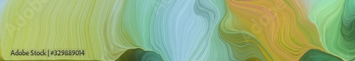 landscape banner with waves. modern curvy waves background illustration with dark khaki, pastel blue and dark olive green color