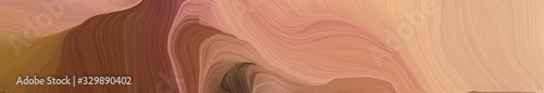 wide colored banner background with dark salmon, chocolate and brown color. modern curvy waves background illustration
