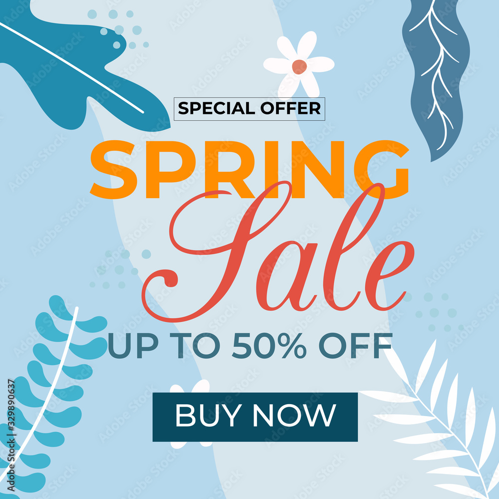 Abstract Spring sale Social Network post. Modern promotion square web banner for social media mobile apps. Elegant sale and discount promo backgrounds for digital marketing. Vector Illustration. Abstract Spring sale Social Network post. Modern promotion square web banner for social media mobile apps. Elegant sale and discount promo backgrounds for digital marketing. Vector Illustration.