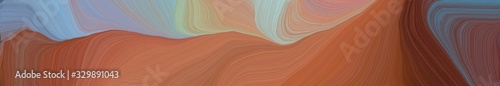 beautiful wide colored banner with pastel brown, sienna and dark gray color. abstract waves illustration