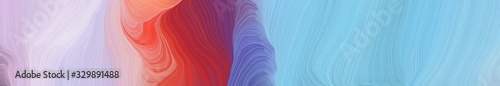 landscape orientation graphic with waves. abstract waves design with sky blue, moderate red and thistle color