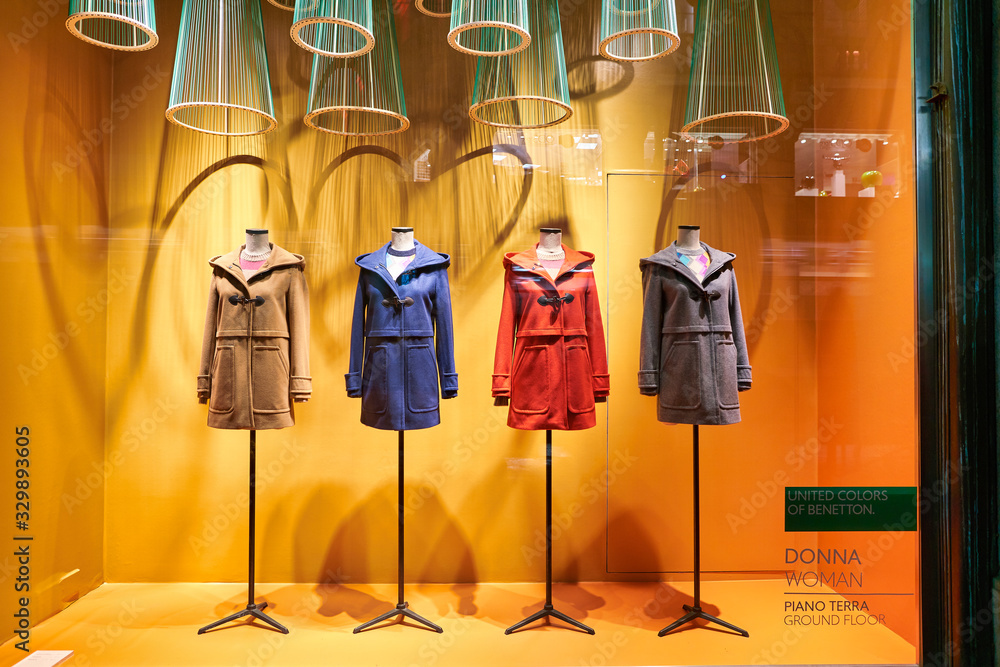 MILAN, ITALY - CIRCA NOVEMBER, 2017: display window at United Colors of  Benetton store in Milan. Stock Photo | Adobe Stock
