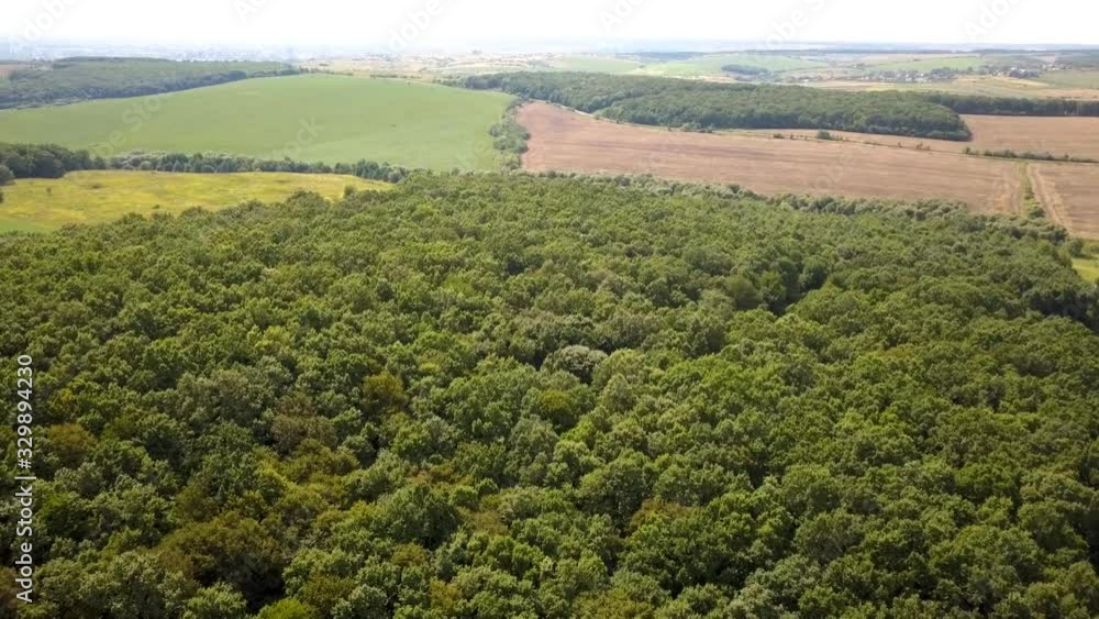 Top down aerial view of green summer forest with many fresh trees. Top down aerial view of green summer forest with many fresh trees.